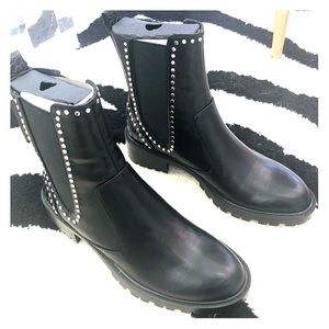 Zara Brand New Flat Ankle Boots w/ Studs